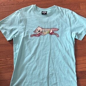 Icecream Light Blue T-Shirt with Cartoon Design